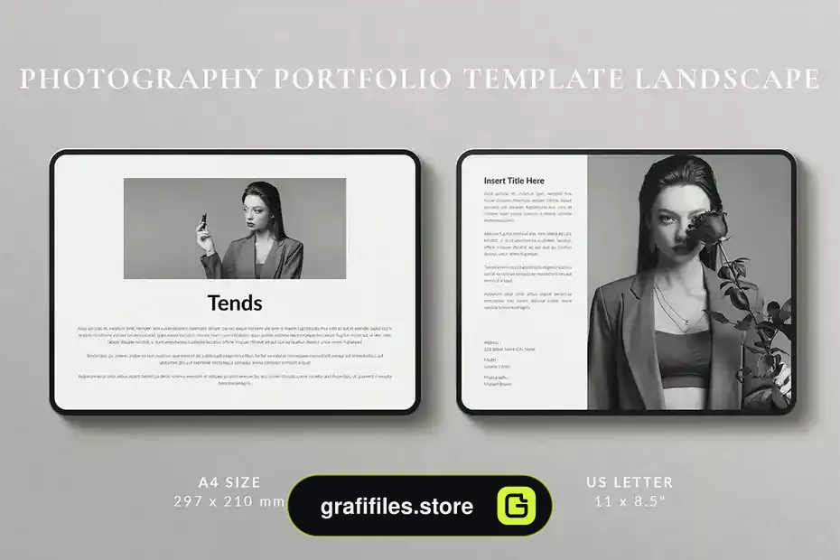قالب ایندیزاین نمونه کار عکاسی Photography Portfolio - 3