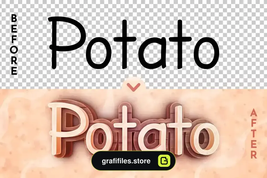 افکت متن Potato - 1