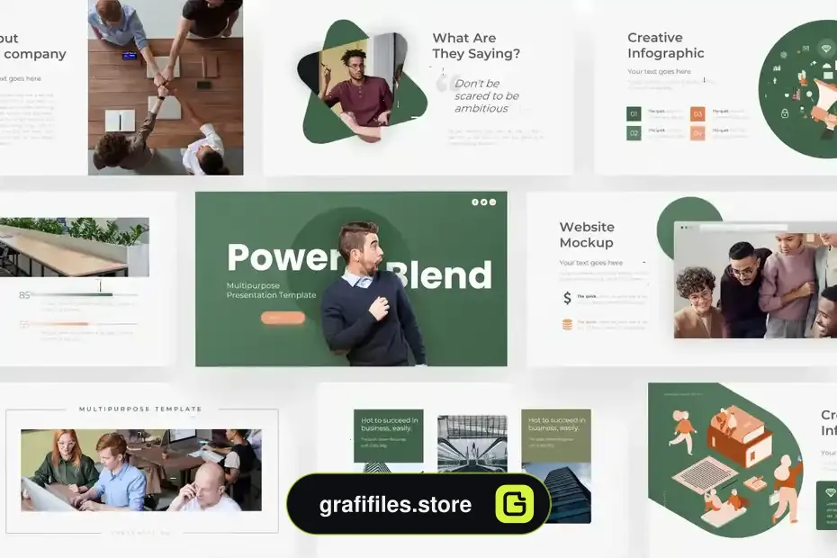 دانلود قالب پاورپوینت چند منظوره PowerBlend - Multipurpose PowerPoint Template - 2 قالب پاورپوینت چند منظوره PowerBlend - 1