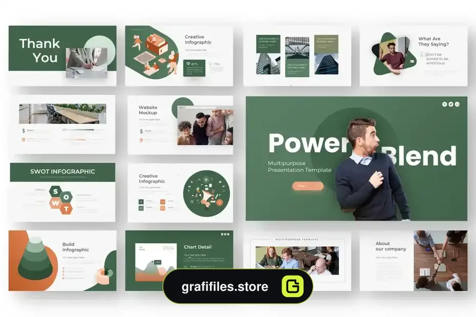 دانلود قالب پاورپوینت چند منظوره PowerBlend - Multipurpose PowerPoint Template - 4 قالب پاورپوینت چند منظوره PowerBlend - 3