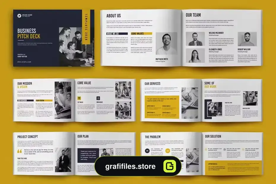 قالب ایندیزاین بروشور Project Pitch Deck Brochure Template - 1