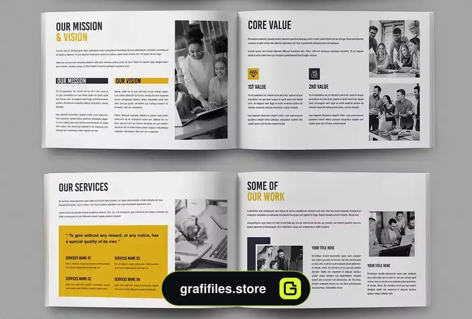 قالب ایندیزاین بروشور Project Pitch Deck Brochure Template - 3