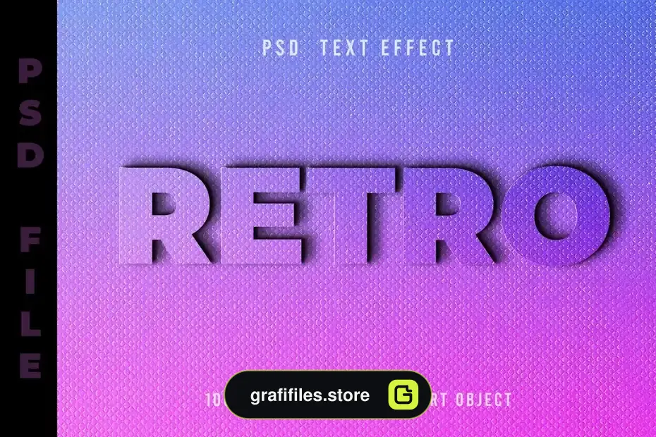 افکت متن رترو Psd Text Effect - Retro Style - 1