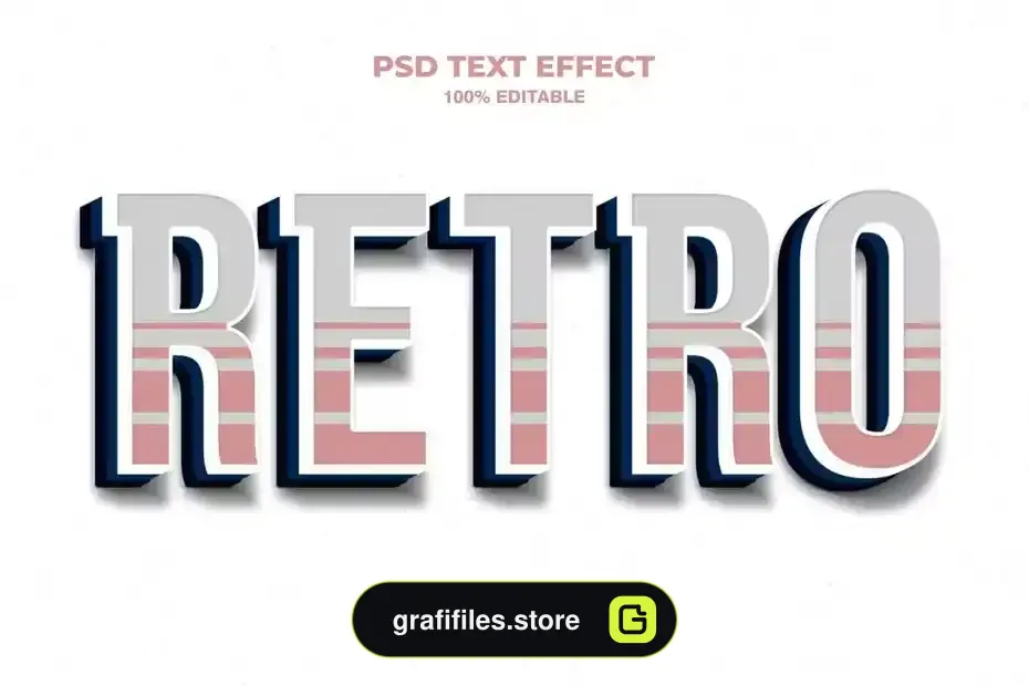 دانلود افکت متن رترو سه بعدی retro 3d text effect - 4 افکت متن رترو سه بعدی - 3