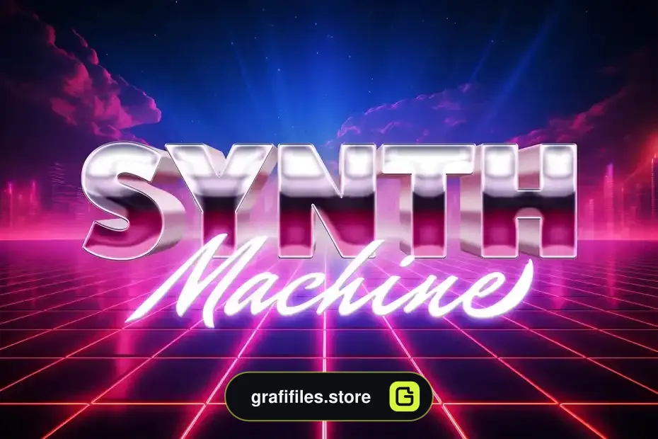 افکت متن رترو Retrowave Text Effects Collection - 5