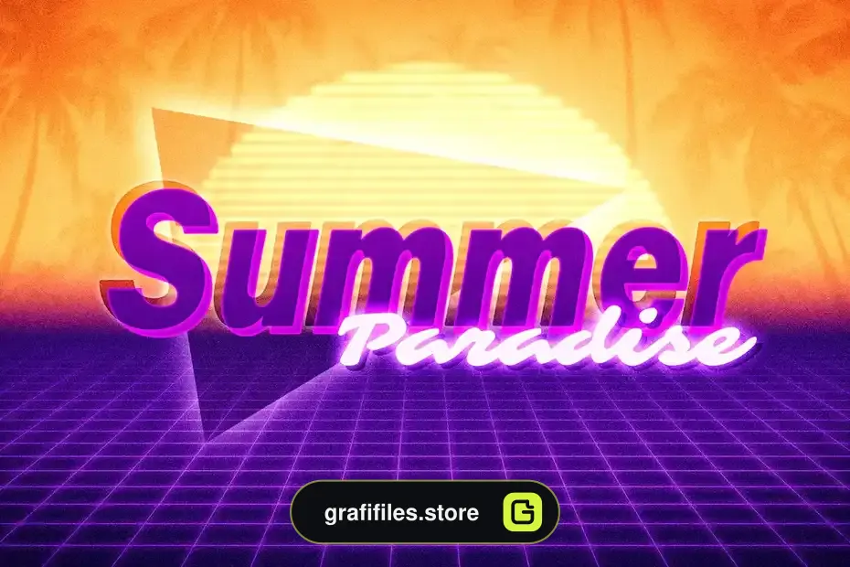 افکت متن رترو Retrowave Text Effects Collection - 9