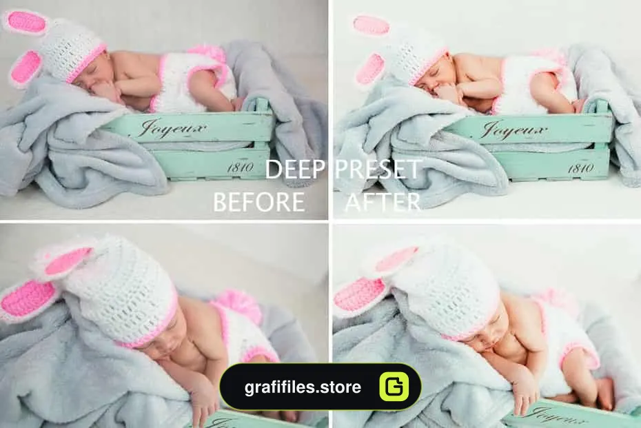 پریست عکس نوزاد برای لایت روم - BANEBERRY Newborn Lightroom Presets - 4 پریست عکس نوزاد - 3