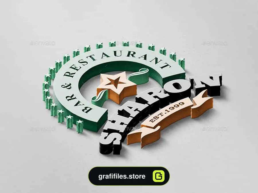 موکاپ لوگو سه بعدی چند منظوره