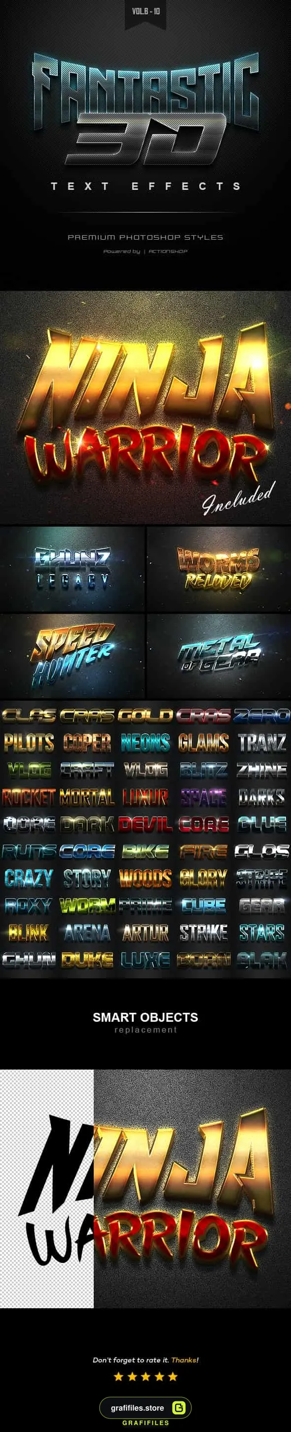 افکت متن سه بعدی 3D Text Effects Bundle Two