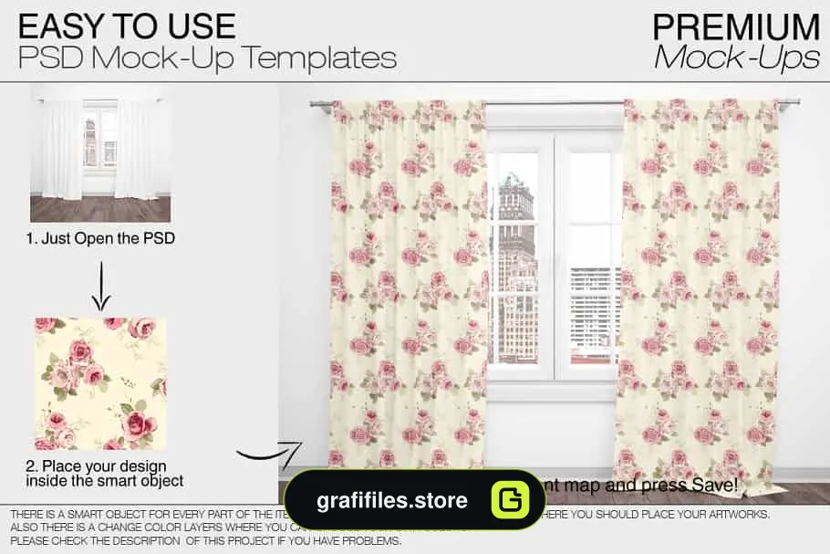 موکاپ پرده Curtains