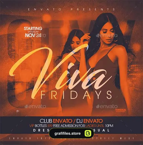 فایل لایه باز پوستر کلاب شبانه Night Club Flyer Template