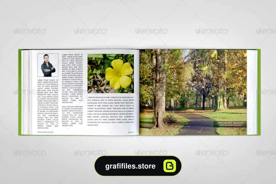 موکاپ کتاب A4 Landscape Book Mock-Up