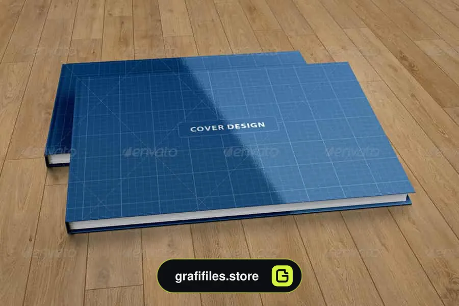 موکاپ کتاب A4 Landscape Book Mock-Up