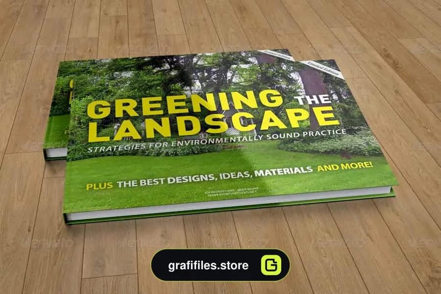 موکاپ کتاب A4 Landscape Book Mock-Up