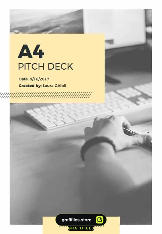 قالب کینوت A4 Pitch Deck Vertical Keynote Template