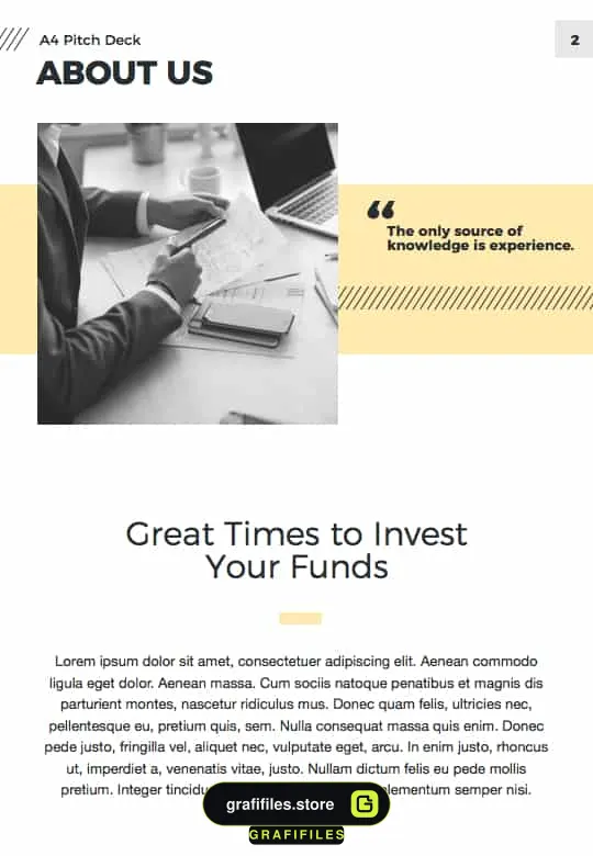 قالب کینوت A4 Pitch Deck Vertical Keynote Template