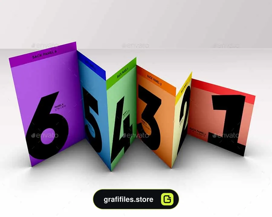 موکاپ بروشور Accordion ZigZag Brochure Mock Up