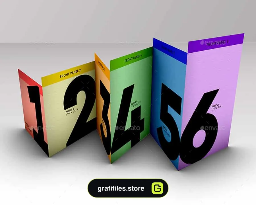 موکاپ بروشور Accordion ZigZag Brochure Mock Up