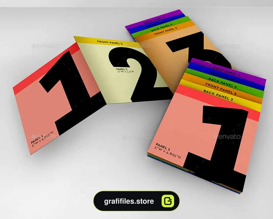 موکاپ بروشور Accordion ZigZag Brochure Mock Up