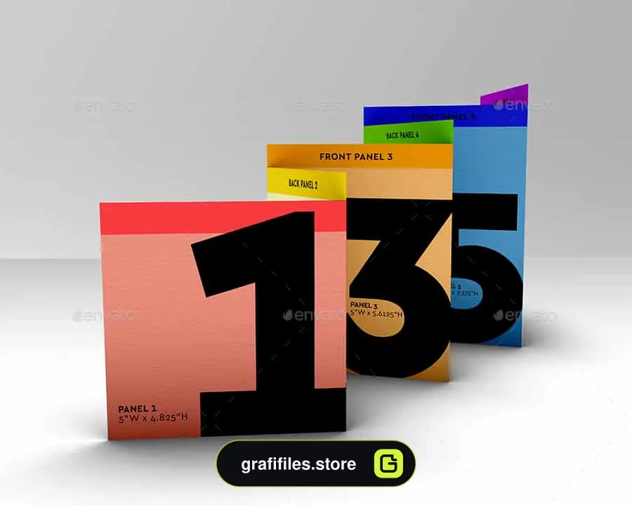 موکاپ بروشور Accordion ZigZag Brochure Mock Up