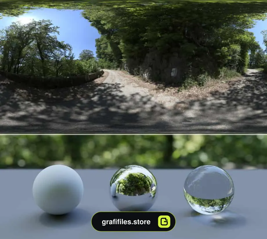 تصویر HDRI بک گراند جاده