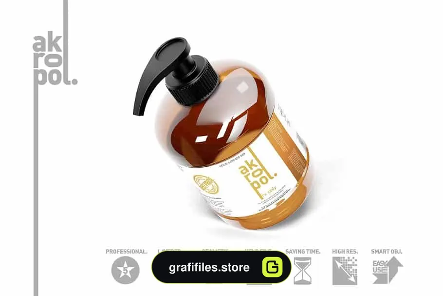 موکاپ بطری شیشه ایی Amber Bottle Mock Up-01