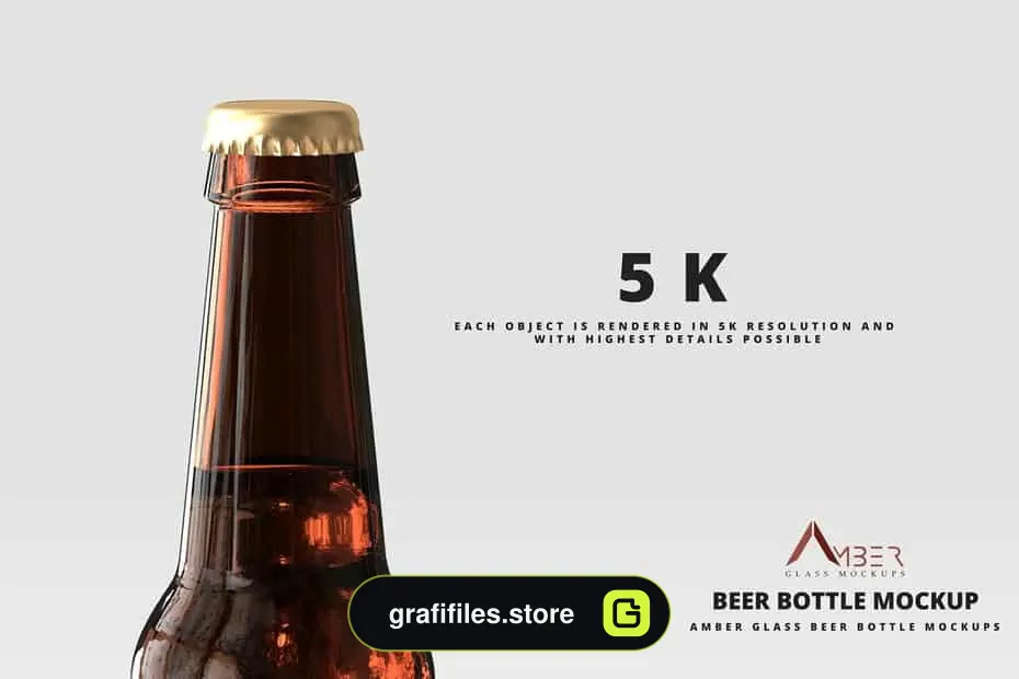 موکاپ بطری نوشیدنی Amber Glass 