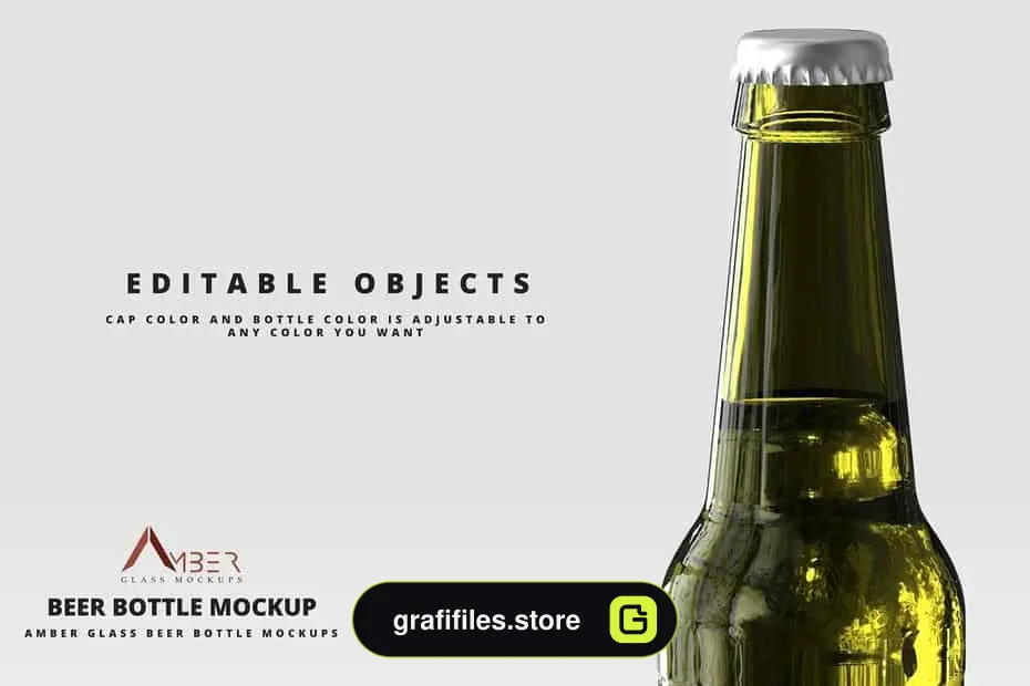 موکاپ بطری نوشیدنی Amber Glass - 3