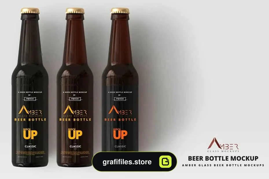 موکاپ بطری نوشیدنی Amber Glass - 5
