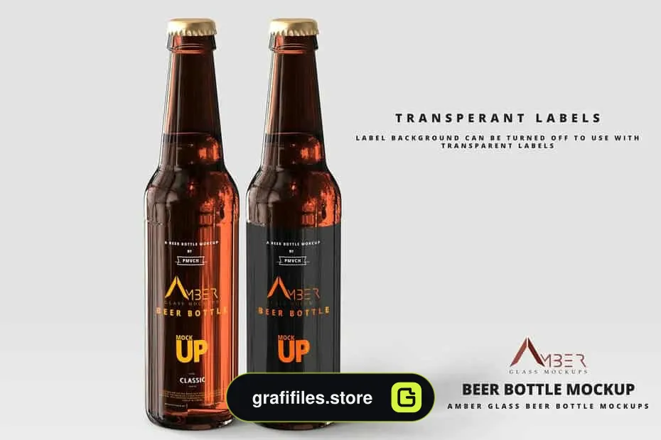موکاپ بطری نوشیدنی Amber Glass - 11