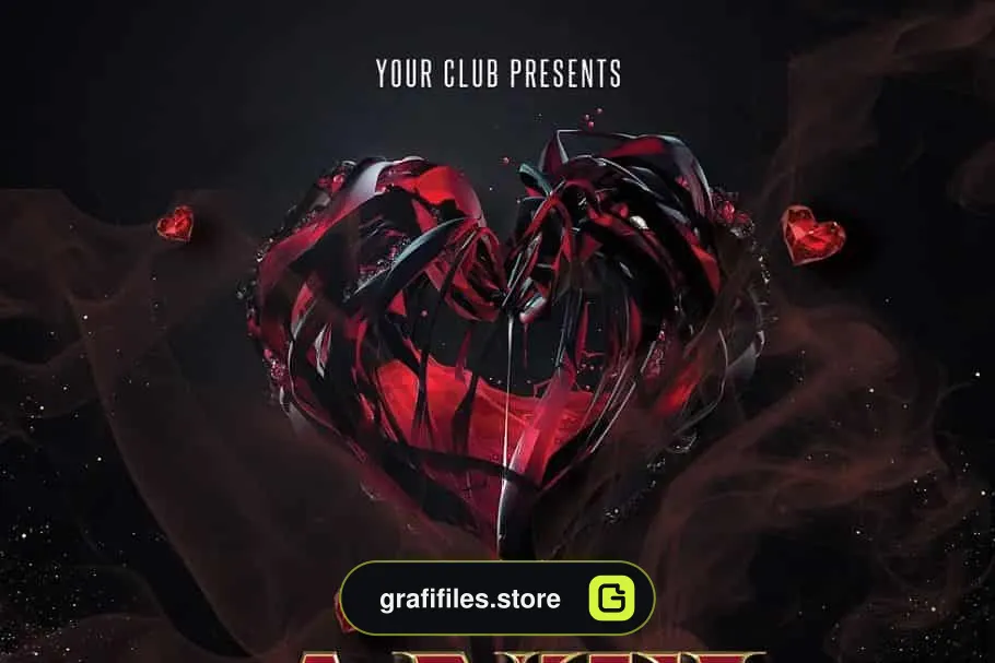 فایل لایه باز تراکت ولنتاین Anti Valentines Day Flyer