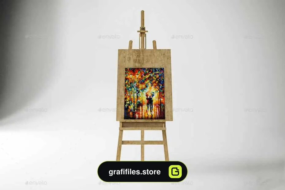 موکاپ بوم نقاشی در استودیو