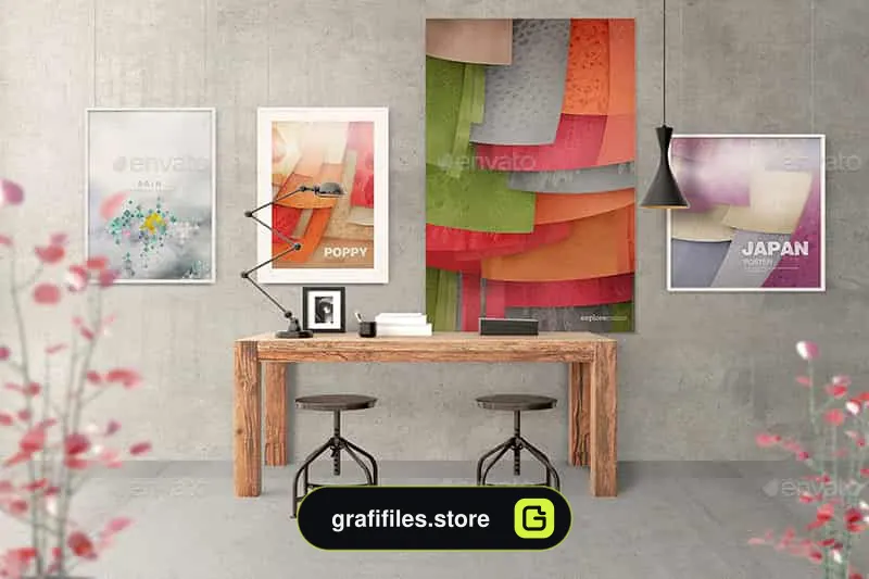 موکاپ میز کار Interior Work Desk