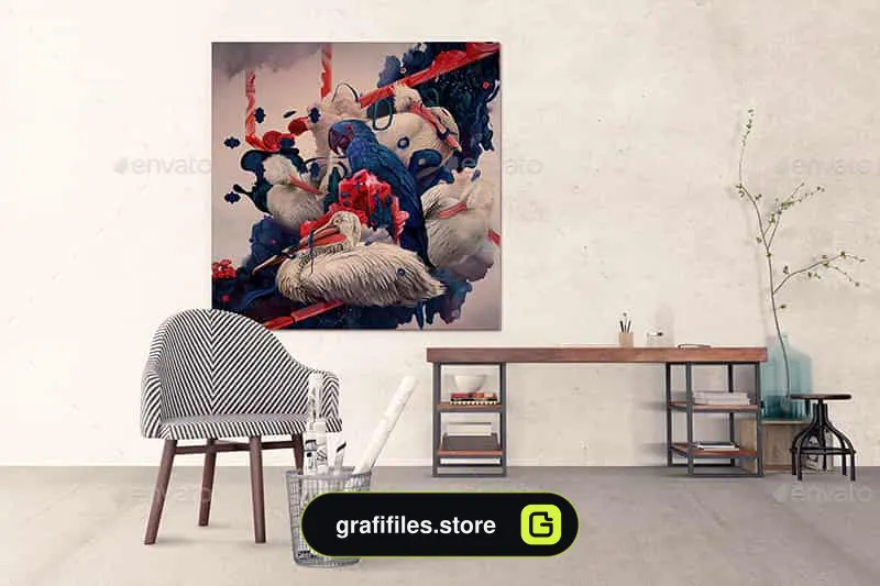 موکاپ میز کار Interior Work Desk V2