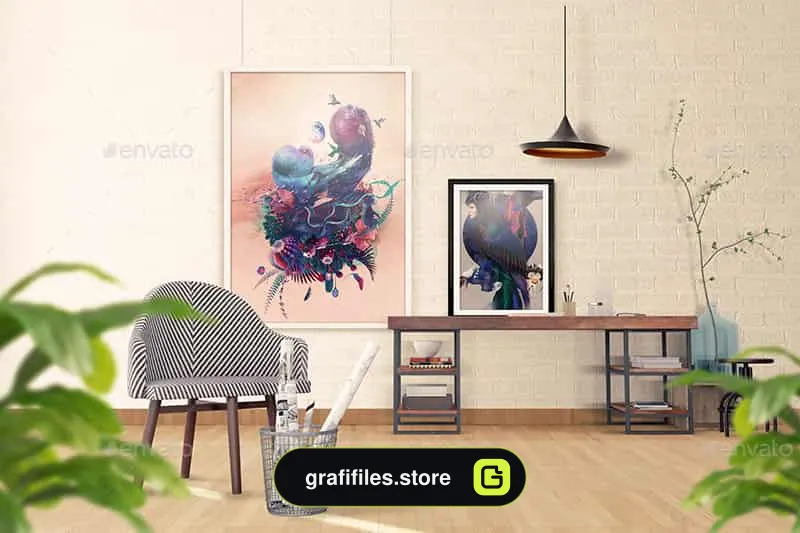 موکاپ میز کار Interior Work Desk V2