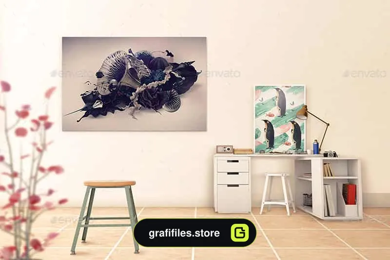 موکاپ میز کار Interior Work Desk V2