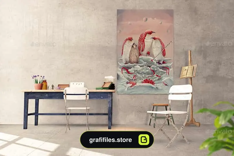 موکاپ میز کار Interior Work Desk V2