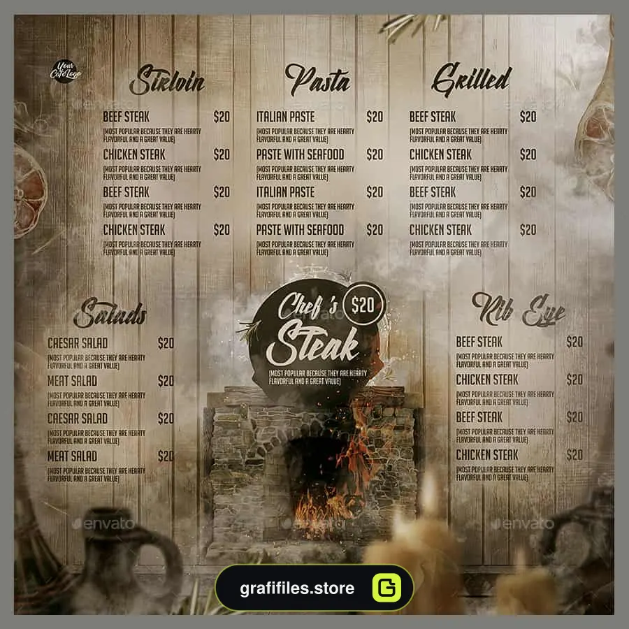 فایل لایه باز منو کافی شاپ Bar Menu