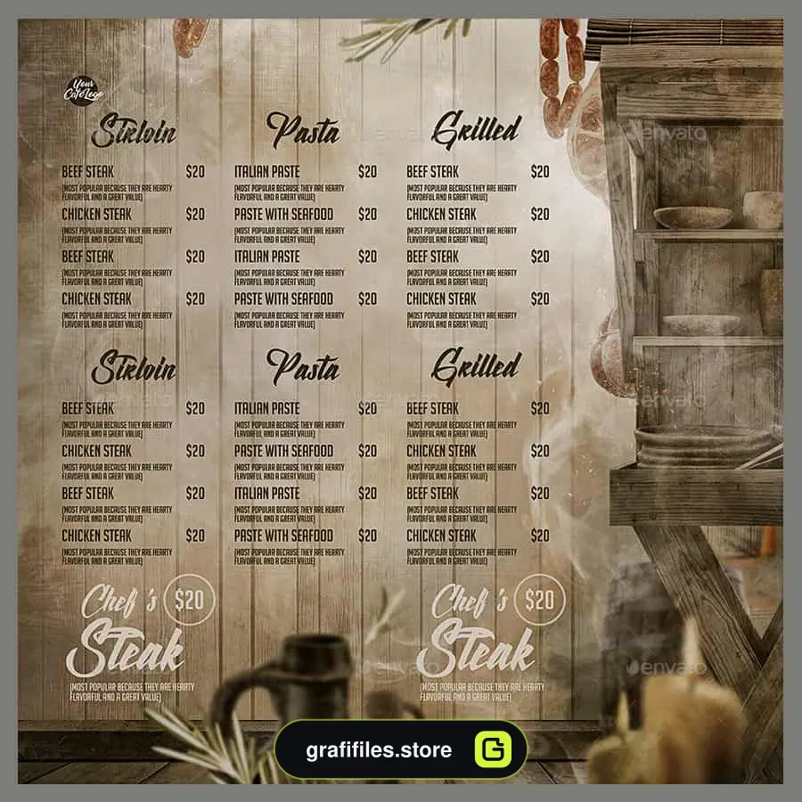 فایل لایه باز منو کافی شاپ Bar Menu