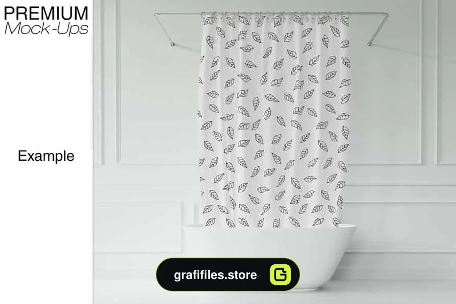 موکاپ پرده حمام Bath Curtain Mockup Pack