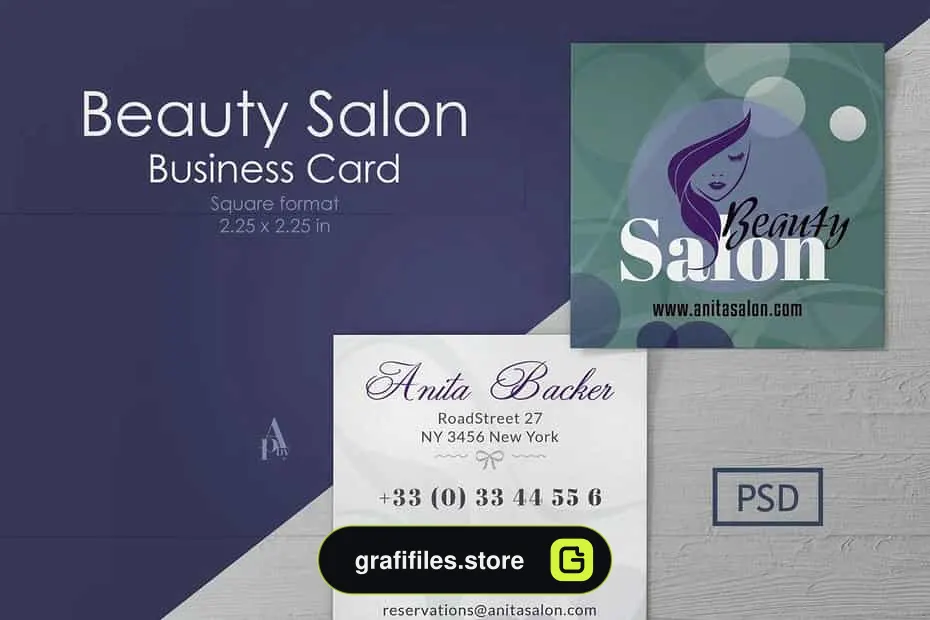 فایل لایه باز کارت ویزیت سالن زیبایی Beauty Salon