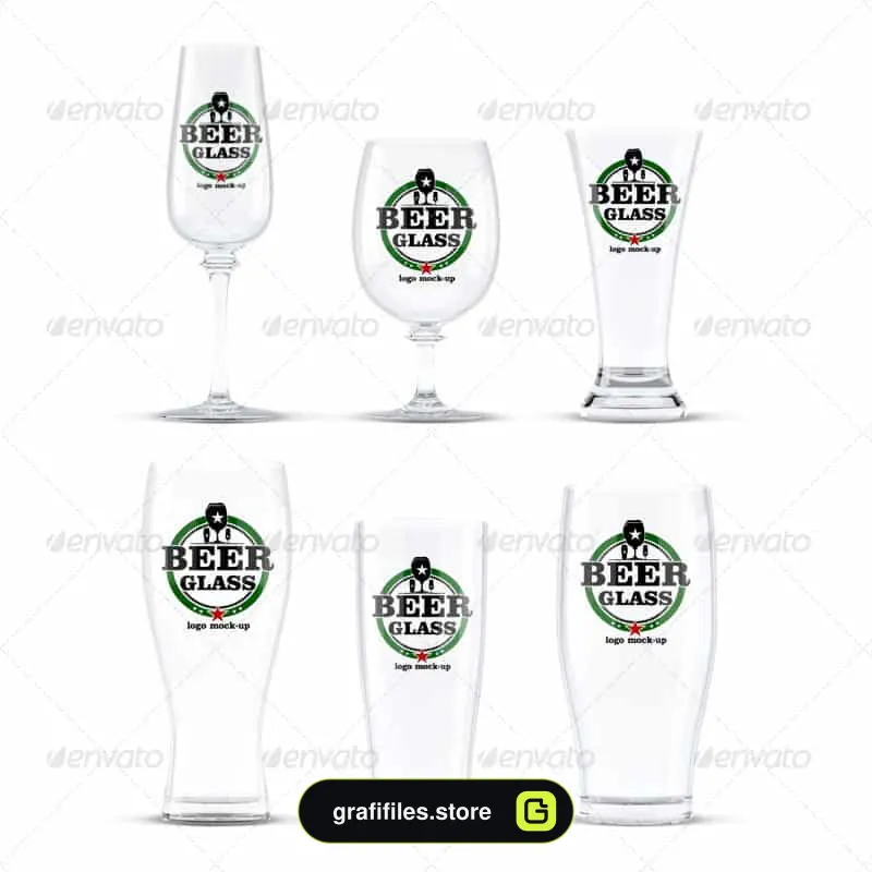 موکاپ لوگو Beer Glasses Logo Mockup