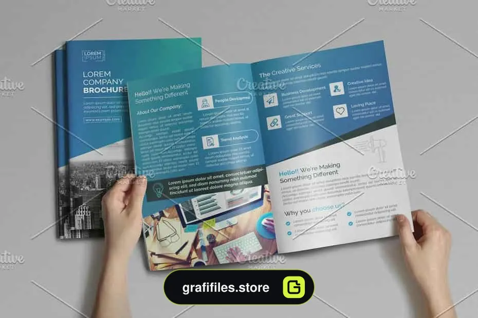 وکتور بروشور Bi-Fold Brochure