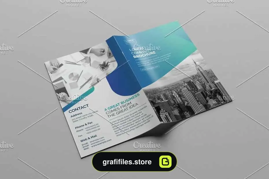 وکتور بروشور Bi-Fold Brochure