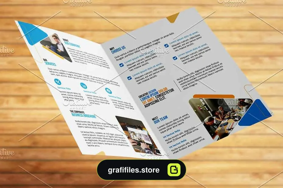 فایل لایه باز بروشور Bifold Business Brochure – V01