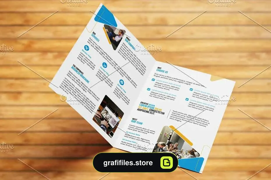 فایل لایه باز بروشور Bifold Business Brochure – V01