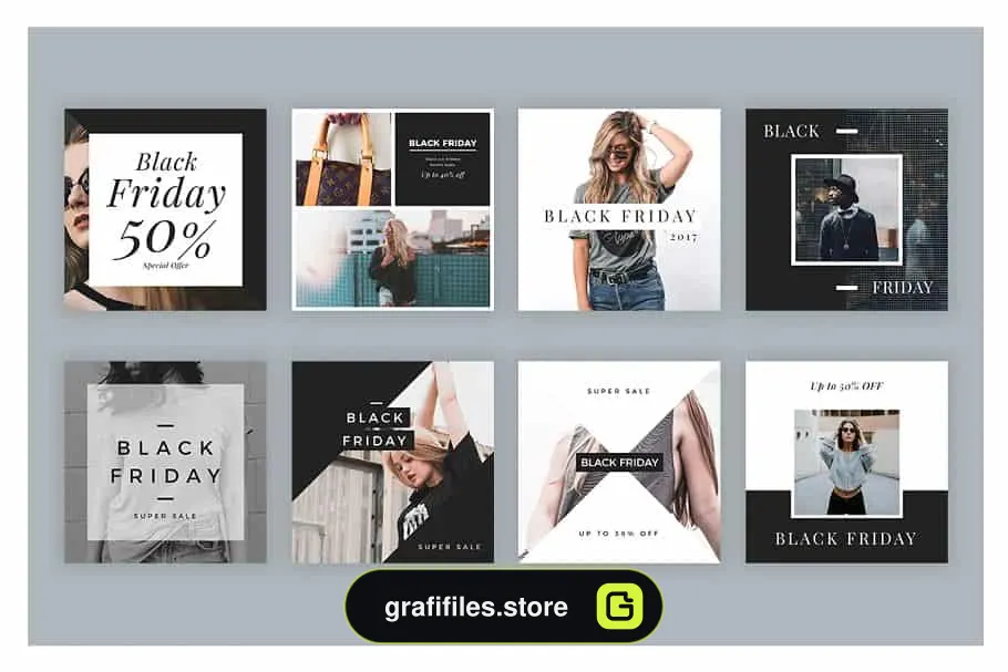 فایل لایه باز حراج جمعه سیاه Black Friday | Social Media Pack