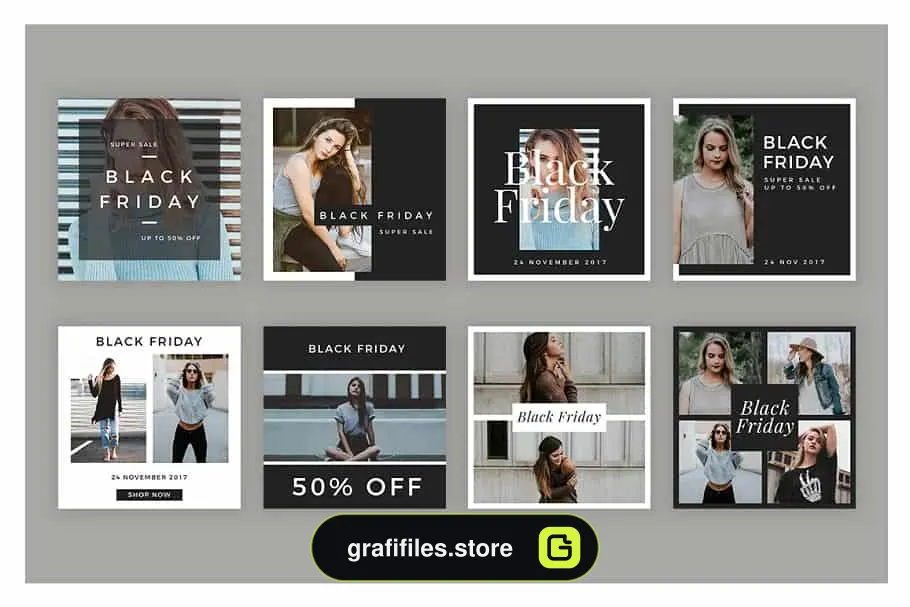 فایل لایه باز حراج جمعه سیاه Black Friday | Social Media Pack