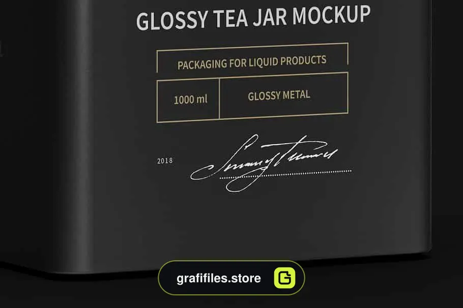 موکاپ قوطی چای Black Tea Jar Mock-up