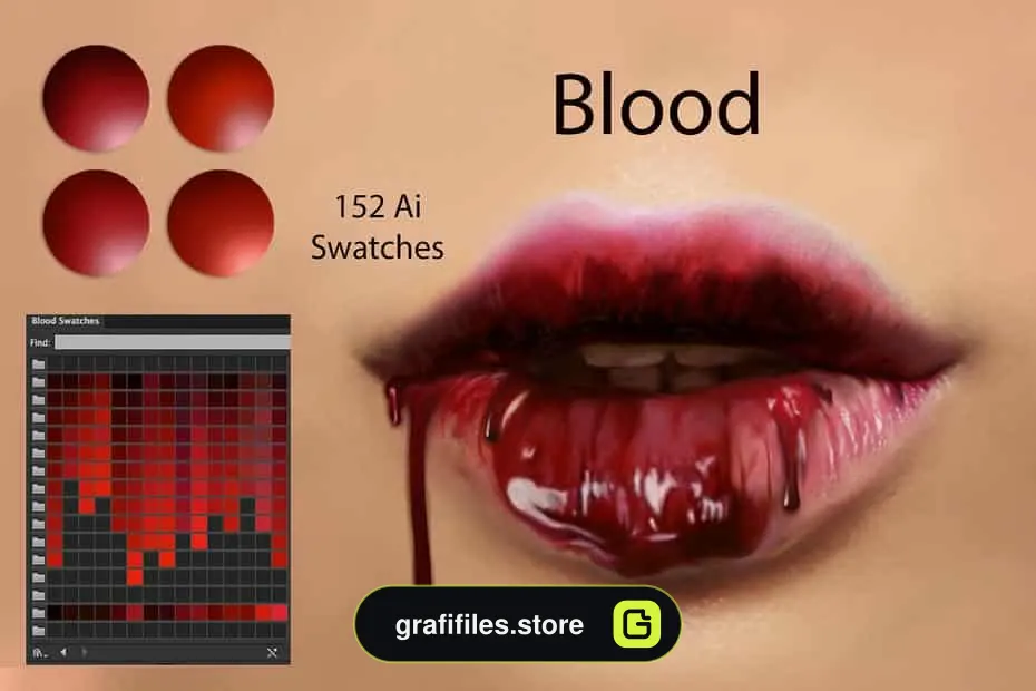 پالت رنگ Blood Ps Swatches